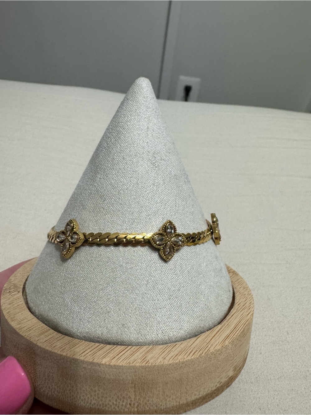 Gold Plated Clover Snake Chain Bracelet